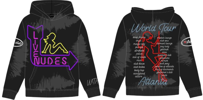 SPRAY EFFECT  WTA HEAVYWEIGHT ATL STRIP CLUB HOODIE
